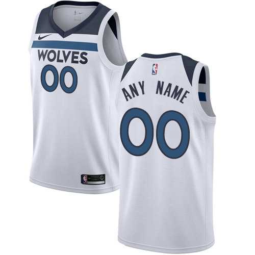 Men & Youth Customized Minnesota Timberwolves White Nike Association Edition Jersey->customized nba jersey->Custom Jersey